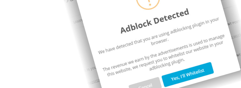 Simple AdBlock Notice