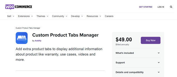 Custom Product Tabs Manager
