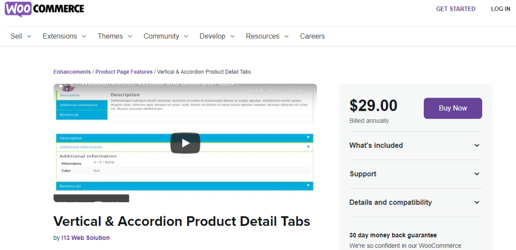 Vertical & Accordion Product Details Tabs