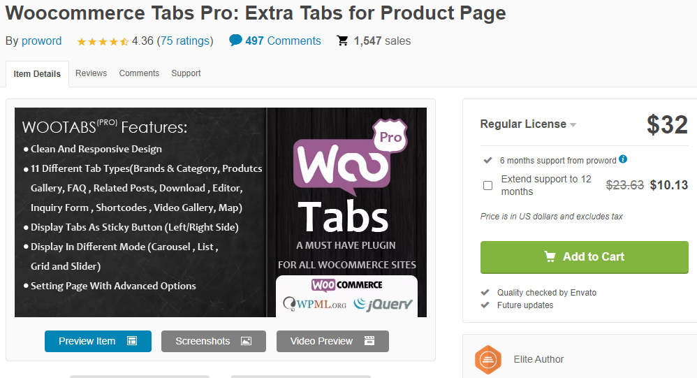 WooCommerce Tabs Pro: Extra Tabs for Product Page