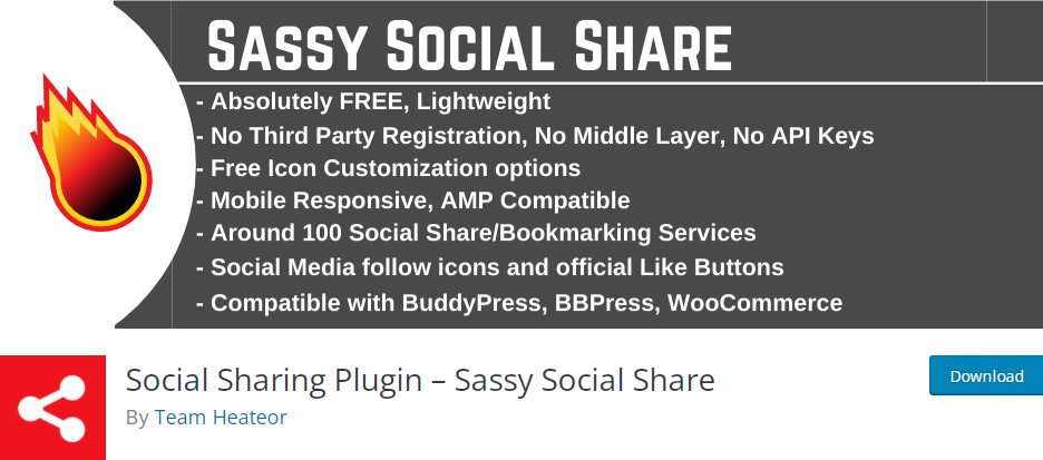 Sassy Social Sharing Plugin