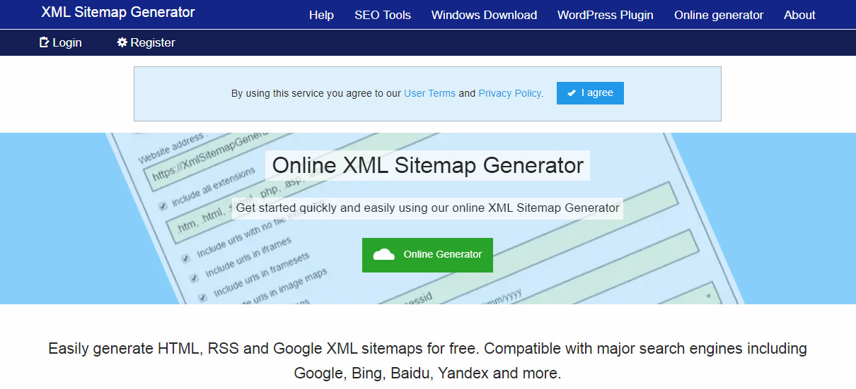 Xml generator. Сайтмап онлайн.