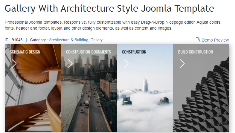 Gallery With Architecture Style Joomla Template