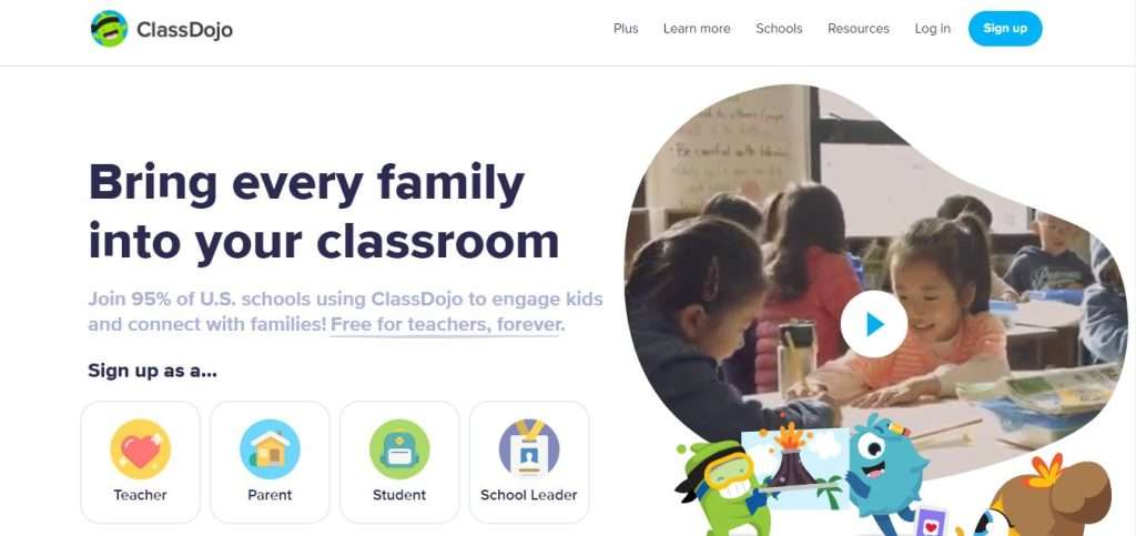 ClassDojo landing page