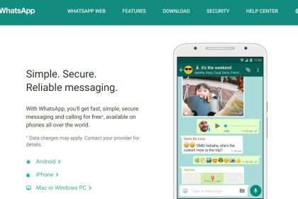 WhatsApp landing page