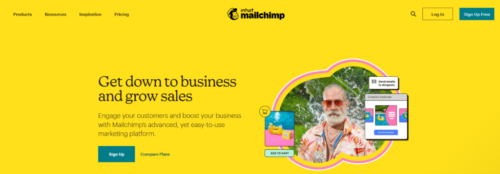 MailChimp landing page