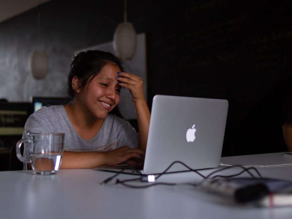 Woman with a laptop