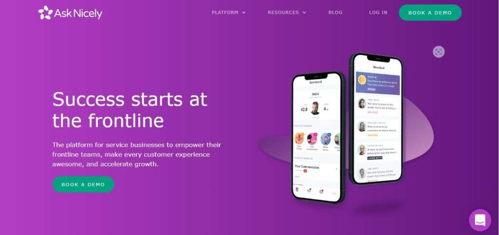 AskNicely landing page