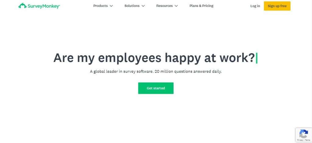 SurveyMonkey landing page