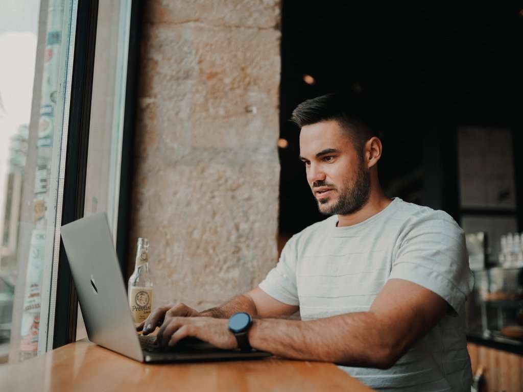 Man with a laptop