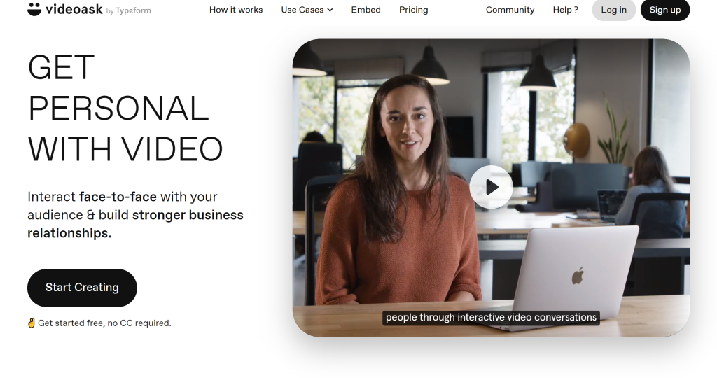 VideoAsk landing page