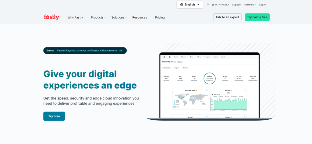 Fastly landing page