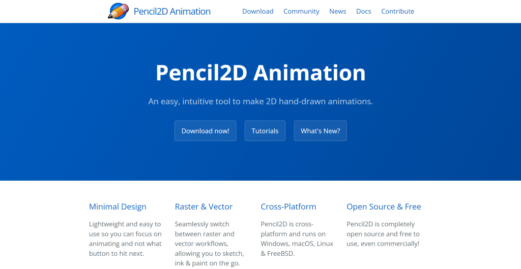 Pencil 2D landing page