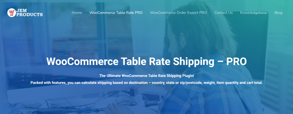 WooCommerce Table Rate Shipping landing page