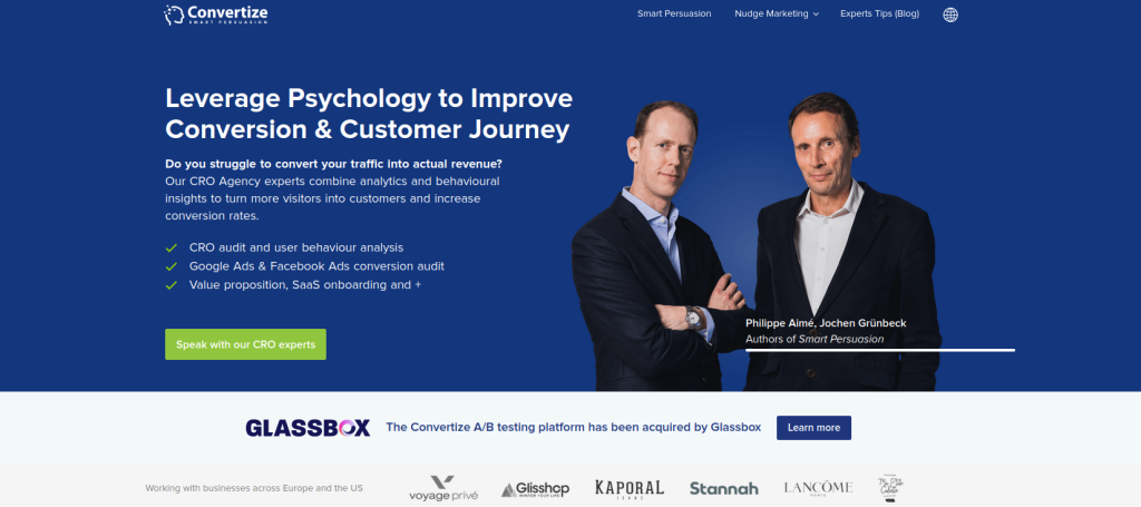 Convertize landing page