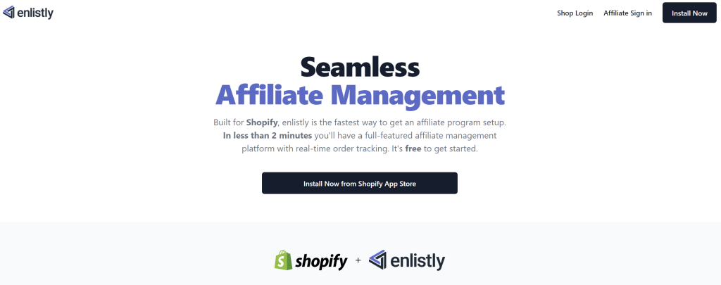 Enlistly landing page