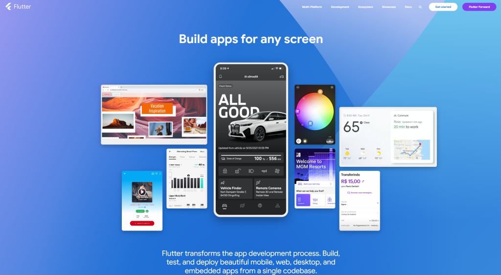 Flutter landing page