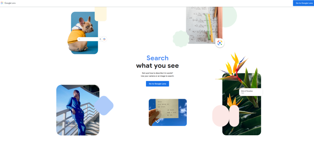 Google Lens landing page