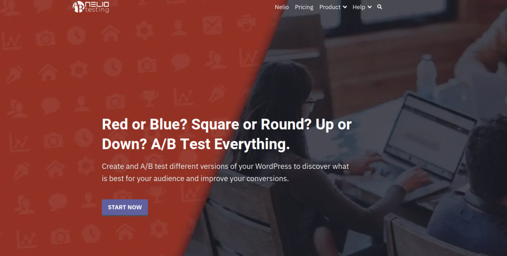 Nelio A/B Testing landing page