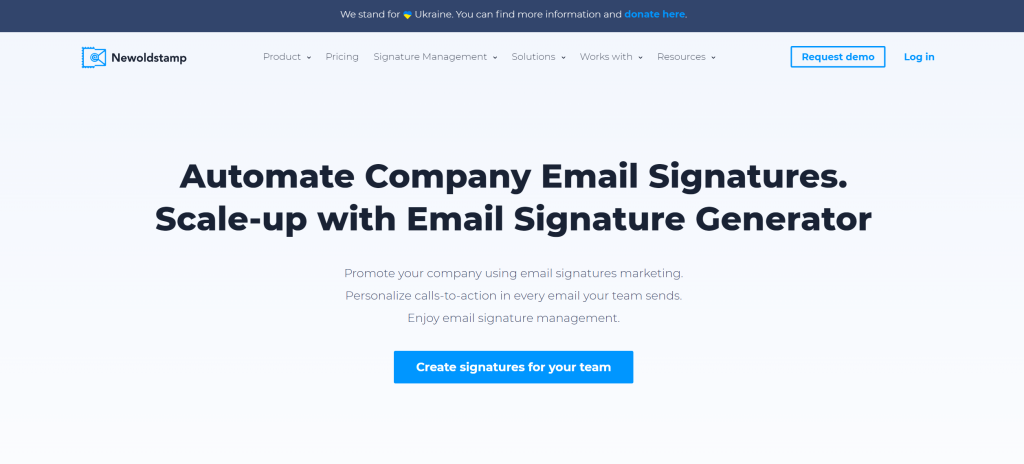 Newoldstamp landing page