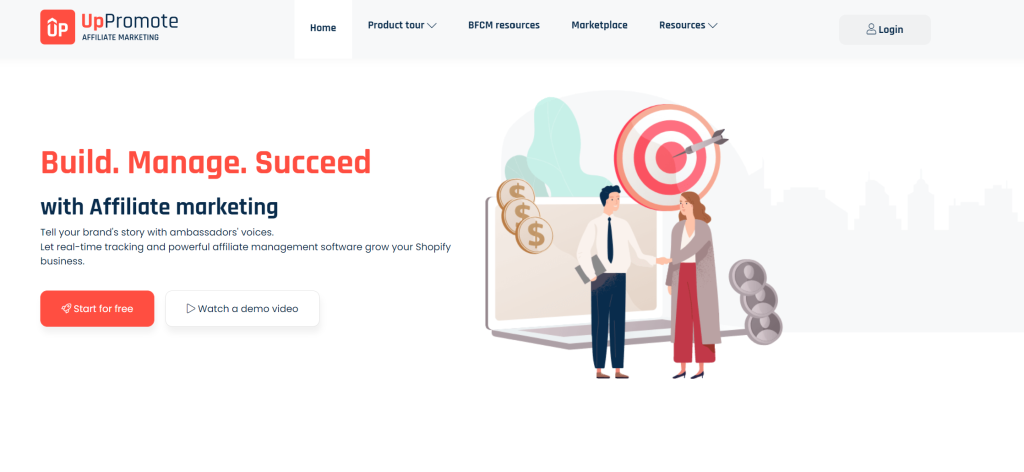 UpPromote landing page