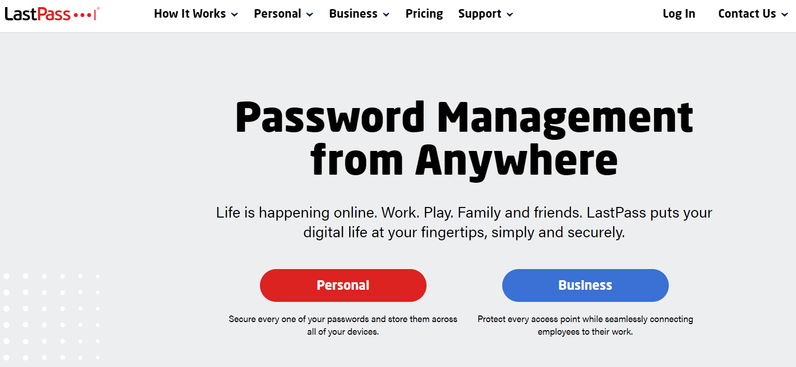 LastPass homepage