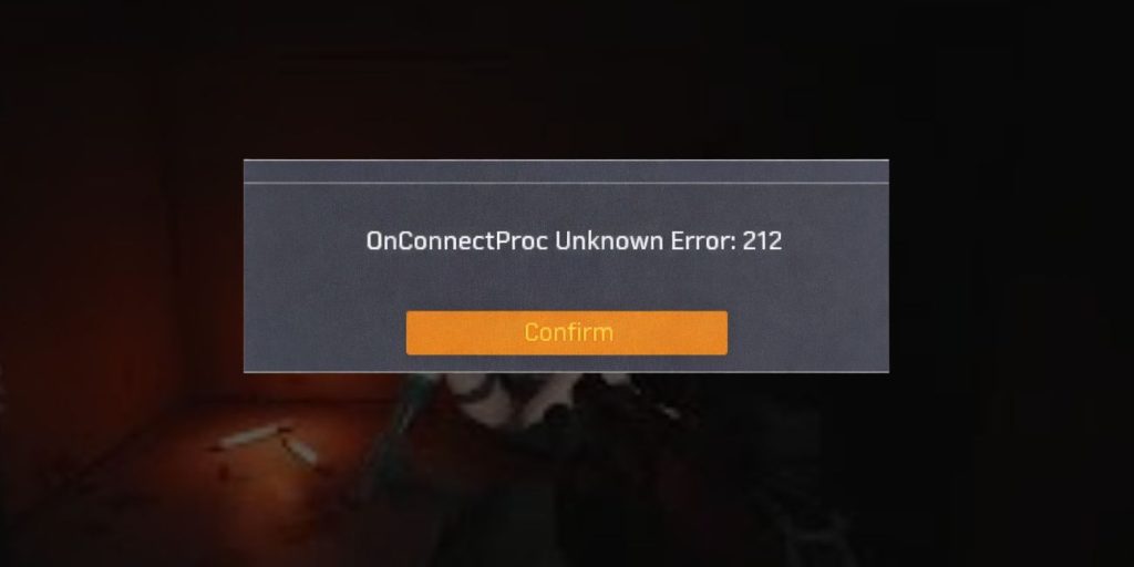 What Is onconnectproc Unknown Error 212